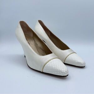 St. John Satin Heels 9 White